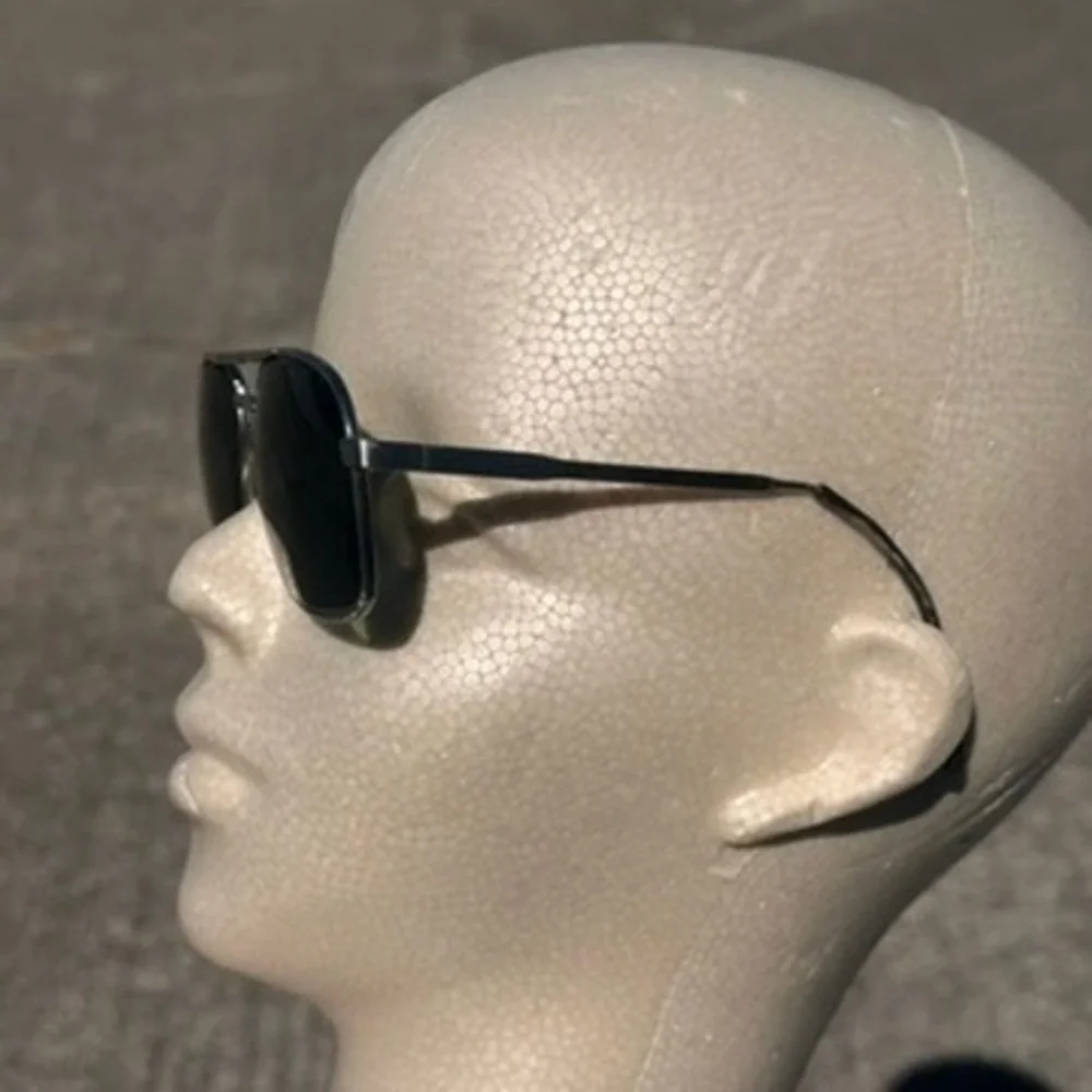 Avant-Garde Carlos Taupe Metal Aviator Sunglasses Green Lens Italy 54-18-135